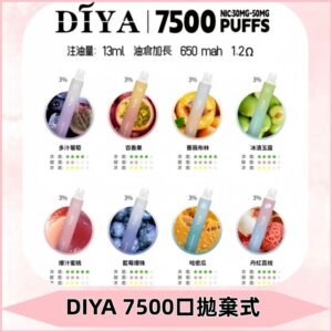 DIYA叮啞7500口拋棄式可充電大容量一次性電子煙